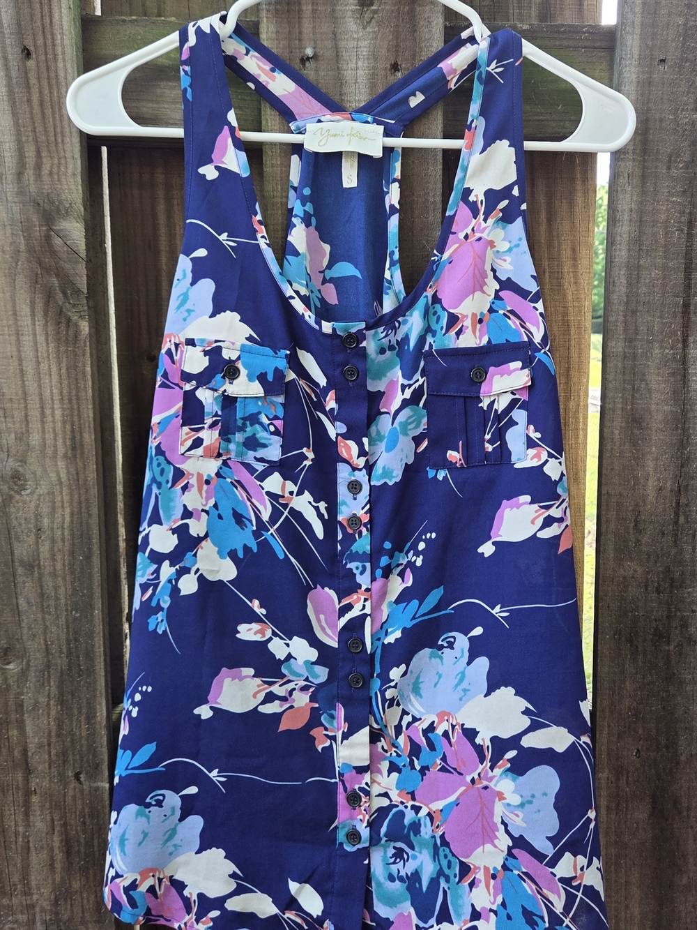 Yumi Kim Floral Button‑Front Tank – Size Small – Y2K – New Without Tags